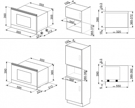 Микроволновая печь встраиваемая Smeg MP122B3