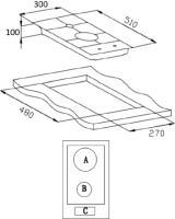 Варочная панель газовая Weissgauff HGG 320 BGR