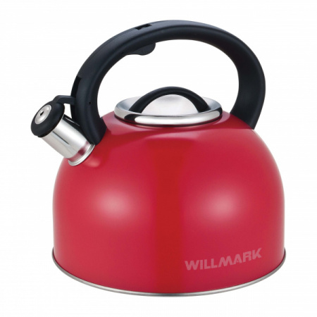 Чайник со свистком Willmark WTK-4810SS, Матовый красный