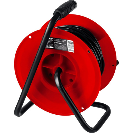 Удлинитель на катушке Зубр ПВС-207 55083-50_z01 (ПВС 2х0.75 50м 2200Вт)