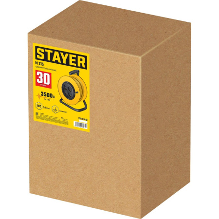 Силовой удлинитель на катушке Stayer 55078-30_z01 M 315 (ПВС 3х1.5 30м 3500Вт)