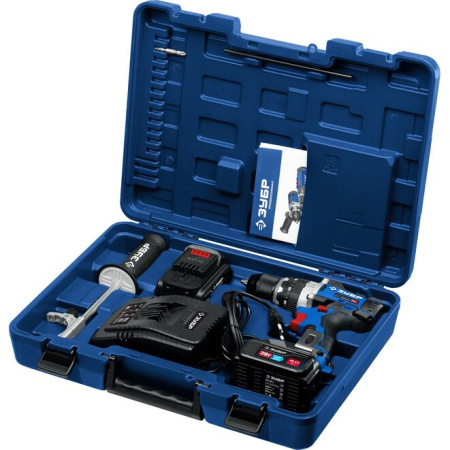 Дрель-шуруповерт Зубр Профессионал DB-211-42 Т7, 20 В, 100 Нм, 2 АКБ 4 А·ч, кейс