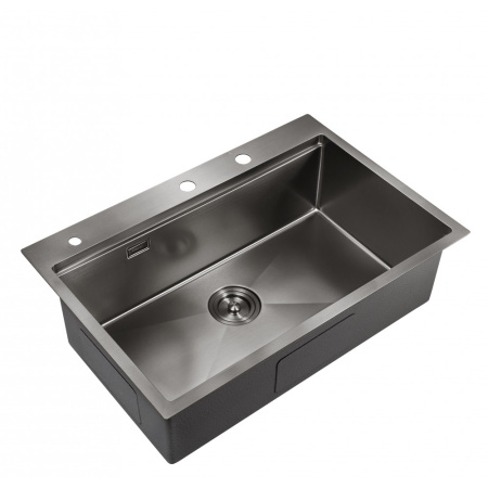 Мойка для кухни Milacio Denia 75 Steel (комплект) (MC.77429) сталь воронёная