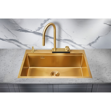 Мойка для кухни Milacio Denia 75 Steel (комплект) (MC.77428) золото