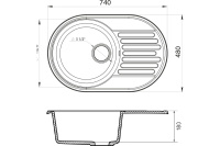 Кухонная мойка Lex COMO 740 DEEP GREY