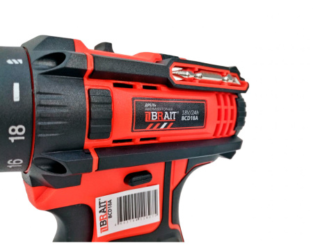 Дрель аккумуляторная Brait BCD18A (2х2Ач, кейс)