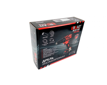 Дрель аккумуляторная Brait BCD18B (1х2Ач)