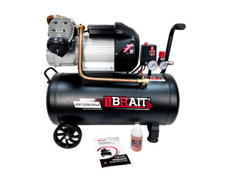 Компрессор воздушный прямой Brait КМ-2200/50Х2