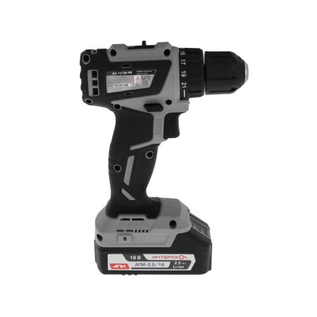 Дрель аккумуляторная Интерскол ДА-10/18В (18В,Li-ion,2х2,5Ач,0-400/1500об/мин,44Нм,БЗП 10мм), кейс