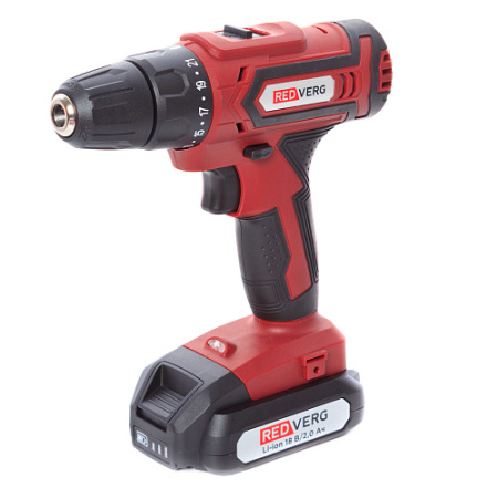 Дрель аккумуляторная RedVerg RD-S18M/U (2х2Ач,0-400/1400об/мин,25Нм,БЗП 0.8-10мм), кейс
