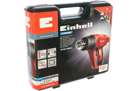 Фен строительный Einhell TH-HA 2000/1 (2000Вт, 350/550°С, 300/500л/мин) кейс+4насадки