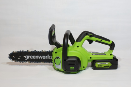 Пила цепная аккумуляторная Greenworks G24CS25, 24V, 25см, без АКБ и ЗУ