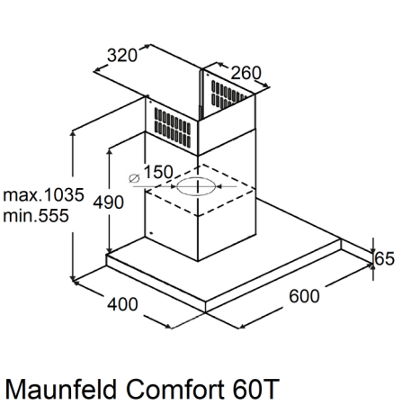 Вытяжка Maunfeld Comfort 60 T чёрный