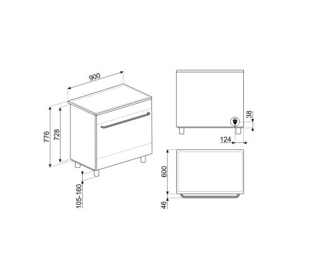 Варочный центр Smeg CG90CIXT