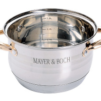 Кастрюля Mayer&Boch 2 л стеклянная крышка 7-ми слойное дно МВ (х12) 24034