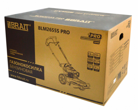 Газонокосилка бензиновая Brait BLM2655S PRO (2,6кВт/3,5л.с., ширина 55см, выс.60-110мм. самох)