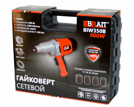 Гайковерт Brait BIW350B (470Вт,0-2300об/мин, 320Нм, квадрат 1\2", реверс)