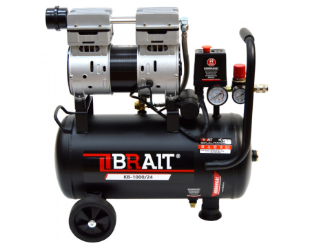 Компрессор воздушный Brait KB-1000/24 (180л/мин,24л,220В/1.0кВт,2цил,8бар)
