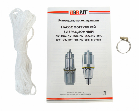 Насос вибрационный Brait NV-10A (верх.забор, 18л/м,погр.5м,напор60м,ф110мм)