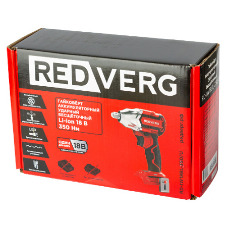 Гайковерт ударный аккумуляторный RedVerg RD-IW18BL-350/U (без акк. без з/у,350Нм, 1/2")
