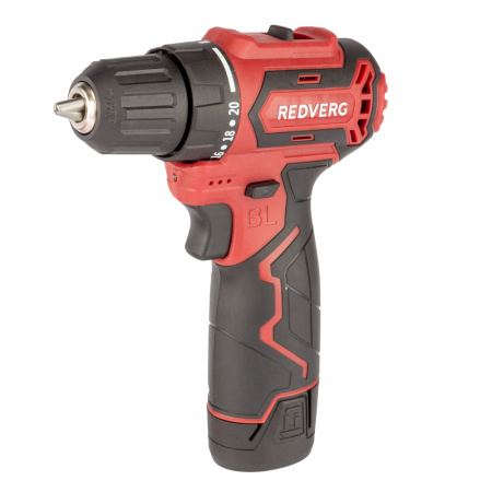 Дрель аккумуляторная RedVerg RD-SD12BL (2х2,0Ач,0-400/1500об/мин,36Нм,БЗП 0.8-10мм, кейс)