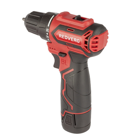 Дрель аккумуляторная RedVerg RD-SD12BL (2х2,0Ач,0-400/1500об/мин,36Нм,БЗП 0.8-10мм, кейс)