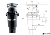 Измельчитель пищевых отходов BoneCrusher BC 810 AS-Slim Line/K