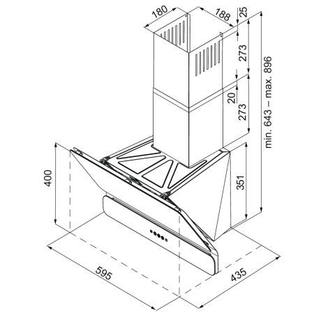 Вытяжка Krona MYSTERIUM 600 GLASS GR S