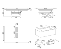 Варочная поверхность индукционная со встроенной вытяжкой Smeg HOBD482D2
