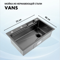 vans_vas_mf_750_460_satin_decor Кухонная мойка VANS VAS MF 750*460 SATIN DECOR