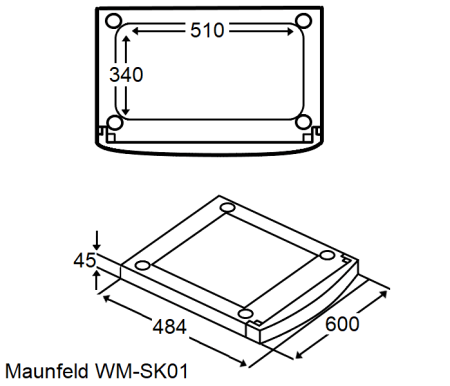 Соединительный элемент для установки сушильной машины на стиральную машину Maunfeld WM-SK01