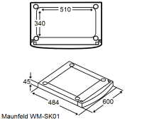 Соединительный элемент для установки сушильной машины на стиральную машину Maunfeld WM-SK01