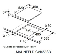 Варочная поверхность индукционная Maunfeld CVI453SBBK Inverter