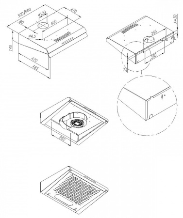 Вытяжка Maunfeld MPC 60 чёрный