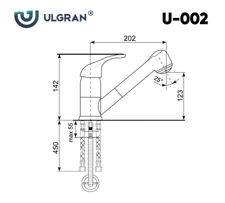 Смеситель Ulgran U-002 темно-серый