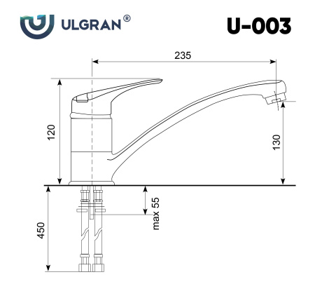 Смеситель Ulgran U-003 темно-серый