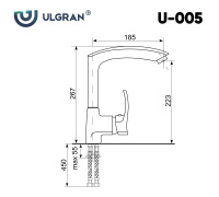ulgran_u_005_temno_seryy Смеситель Ulgran U-005 темно-серый