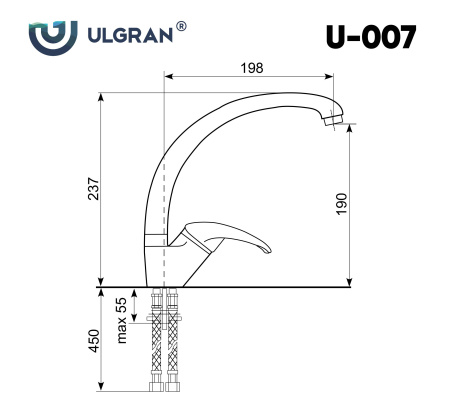 Смеситель Ulgran U-007 антрацит