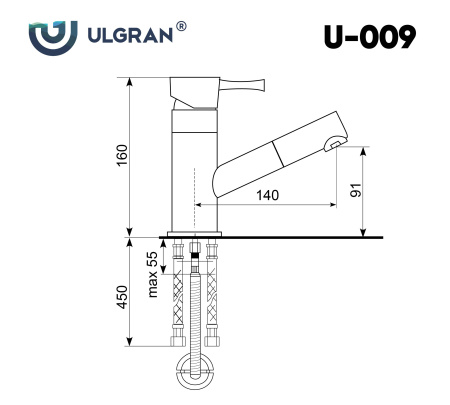 Смеситель Ulgran U-009 ультра-белый