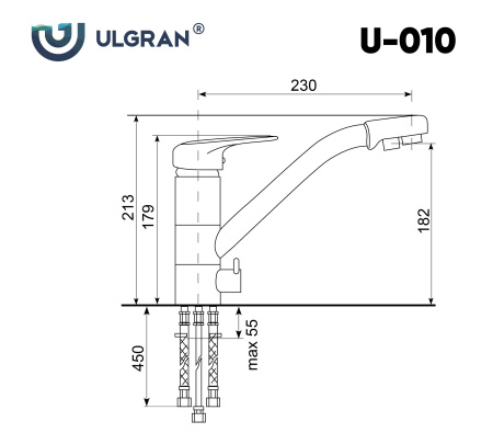 Смеситель Ulgran U-010 темно-серый