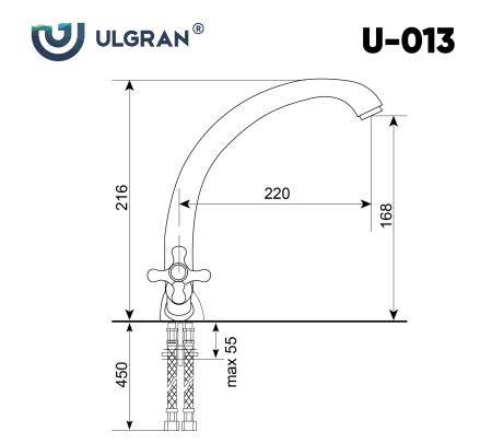 Смеситель Ulgran U-013 антрацит
