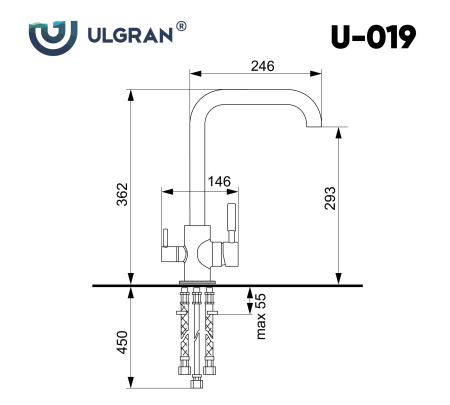 Смеситель Ulgran U-019 ультра-черный
