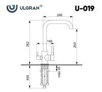 ulgran_u_019_ultra_belyy Смеситель Ulgran U-019 ультра-белый