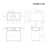 ulgran_u_200_ultra_chernyy Кухонная мойка Ulgran U-200 ультра-черный
