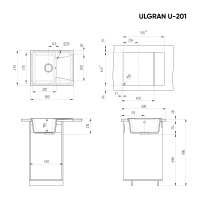 Кухонная мойка Ulgran U-201 антрацит