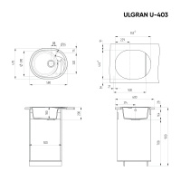 ulgran_u_403_ultra_belyy Кухонная мойка Ulgran U-403 ультра-белый
