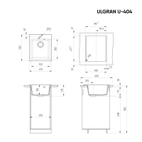 Кухонная мойка Ulgran U-404 антрацит