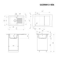 ulgran_u_506_ultra_belyy Мойка для кухни Ulgran U-506 ультра-белый