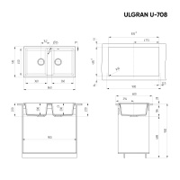 ulgran_u_708_ultra_chernyy Мойка для кухни Ulgran U-708 ультра-черный