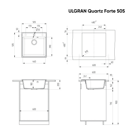 Мойка для кухни Ulgran Forte 505 десерт